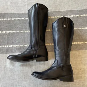 Frye Melissa Button Inside Zip Boots Black Riding Boots Women’s Size 6 thumbnail 9