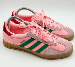 adidas Originals Gazelle Indoor W Glow Pink Court Green Gum Women Casual JI2713 thumbnail 1
