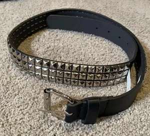 Women’s Black Belt with Silver Metal Detail Size M NWOT thumbnail 1