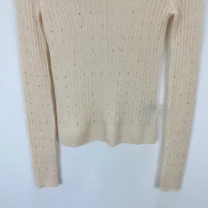 NEW J.Crew Featherweight Cashmere Turtleneck Sweater Rhinestones Buttercream S thumbnail 12