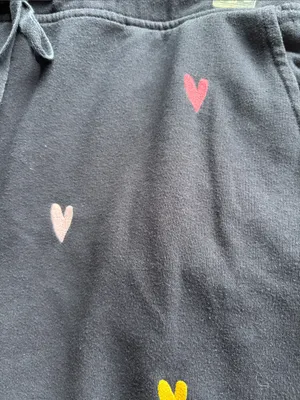 Lou & Grey w/ LOFT Colorful Heart Terry Sweatpants Jogger Pants Sz Med Valentine thumbnail 6