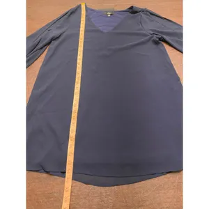NWT Lulus Classic Holiday Party Dress Flowy Chiffon Navy Cocktail‎ Large thumbnail 5
