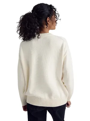 Polo Ralph Lauren Cotton Bear Long Sleeve Crew Neck Pullover in Ivory Large Wome thumbnail 15