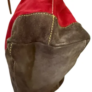 Dooney & Bourke Red Brown Suede Leather Tote Purse thumbnail 5