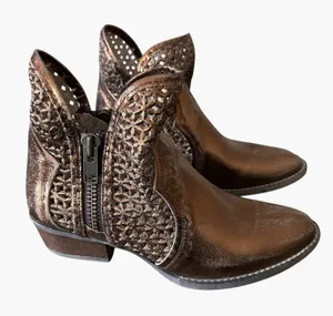 Circle G By Corral Booties Sz 10 Copper Cut Out Women’s Western Leather thumbnail 1