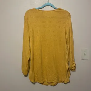 Anthropologie Akemi + Kin sylvie‎ pointelle yellow roll sleeve Size Medium thumbnail 8