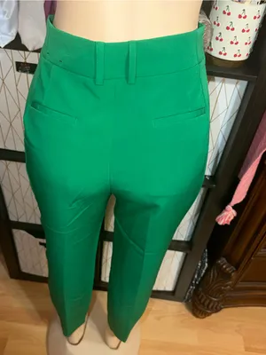 Express Cropped Ankle Trousers in Emerald Green thumbnail 4