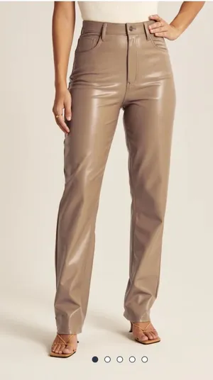 Abercrombie Tan Leather Pants thumbnail 1