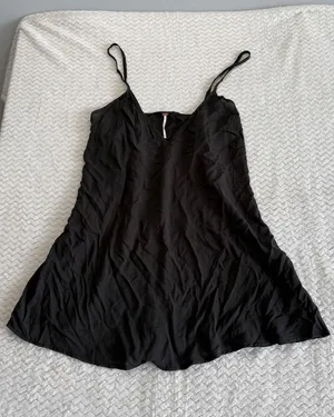 Free People Intimately Black V-Neck Slip Dress Adjustable Straps Medium 4308 thumbnail 1