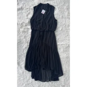Just Tylor Women's Size(10)‎ Dress High Low Midi Chiffon Black with Bow thumbnail 9