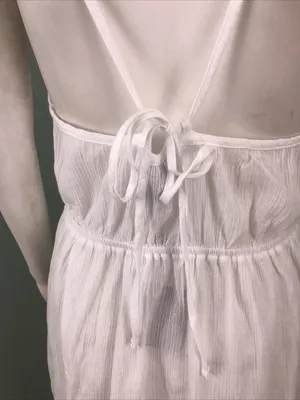 NWT Women's Sunn Lab Swim White Cinch Waist Cover-Up Dress Sz Medium thumbnail 9