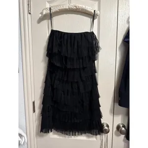 Ann Taylor Tiered Fringe Mini Cocktail Dress‎ Whimsigoth Coquette Balletcore thumbnail 3