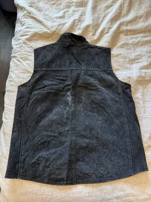 Vintage DCC Missy 100% Genuine Leather Western Biker Black Vest thumbnail 2