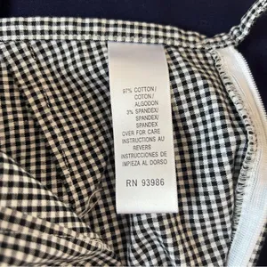 Petite Sophisticate Gingham‎ Stretch Cotton High Rise Embroidered Crop Pant 10 thumbnail 9