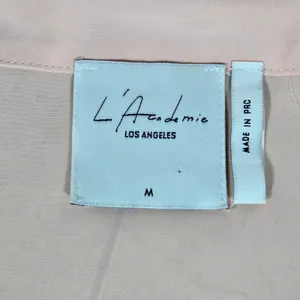 L'Academie Los Angeles Pink Sleeveless Tie Neck Blouse Top Medium M Button Front thumbnail 4