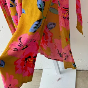 NWT Billabong Hawaiian Floral Sleeveless‎ Shift Midi Dress Small JD011BLN thumbnail 8
