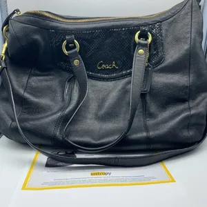 COACH Ashley black leather satchel thumbnail 2
