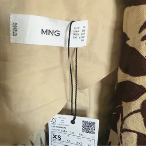 New MNG Mango Women’s XS Oversized Tropical Print Linen Blend Blazer Jacket thumbnail 8