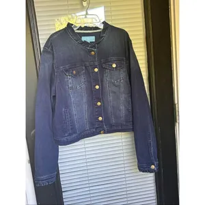 NWT Draper James RSVP Ruffle Trim Dark Denim Jacket Size XL thumbnail 12