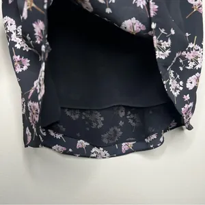 WHBM Dark Floral Whimsigoth Dandelion Scalloped Trim Lace Sheer‎ Chiffon Tank thumbnail 7