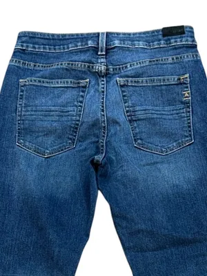 Ariat Premium High Rise Flare Raw Hem Dark Wash Denim Jeans 28R Blue Lake‎ thumbnail 4