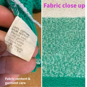 Vintage 1980'S Green & White Color Block Sweater (L) thumbnail 9