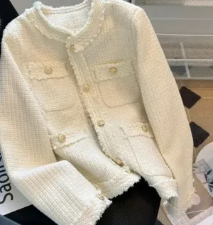Women's Woven Jacket in Winter White sz lg NWT thumbnail 1