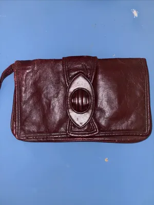 Vintage Red Leather Envelope Clutch thumbnail 5