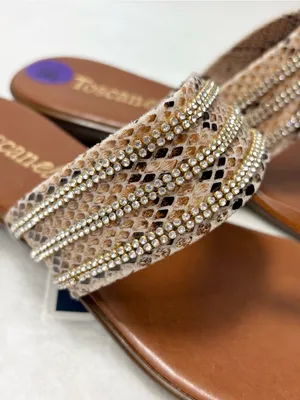 Toscanella‎ Women's Tan Beaded Thong Sandals size 8.5 thumbnail 4