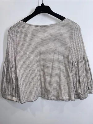 Anthropologie Eri + Ali Trina striped bubble sleeve tee size medium thumbnail 5