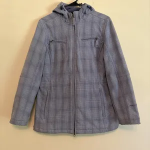 Free Country Hooded Softshell Jacket Full Zip Blue Pattern‎ Blue Medium Outdoors thumbnail 1
