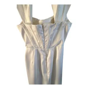 House of CB Lulu Ivory Asymmetric Drape Midi Corset Dress size medium thumbnail 4