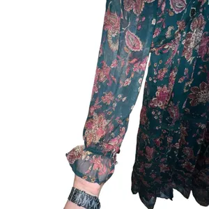 Band Of The Free Run The World Pine‎ Berry Paisley Empire Waist Midi Dress Small thumbnail 4