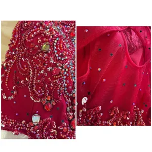 Alyce Paris Red Beaded 2-Piece Prom Dress Set Mermaid Gown Size 4 Formal Event thumbnail 9