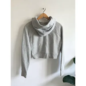 Ododos Women Gray Full Zip Cropped Hoodie Athleisure Sweatshirt Size S thumbnail 2