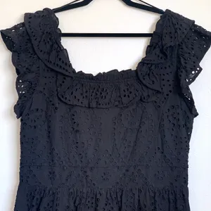 Ryegrass Sz XL Eyelet Ruffle Mini Dress‎ Black Coquette Feminine 100% Cotton thumbnail 5