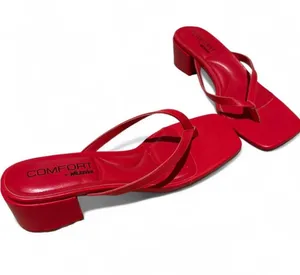 Red Block Sandal Heels Size 7 thumbnail 1