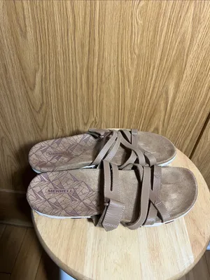Merrell Women’s Brown Strappy Leather Slide Sandals thumbnail 4