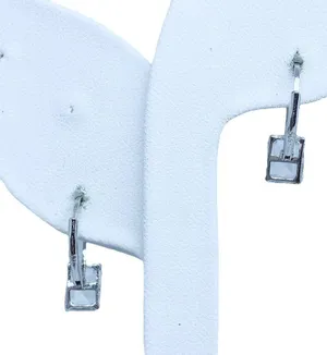 925 Clear CZ Lever Back Sterling Silver Earrings thumbnail 7
