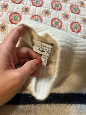 EUC & Other Stories Mock Neck Crop Sweater Striped size XS/Small Retails $90 thumbnail 7