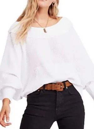 Free People Westend Thermal White Top Size Medium thumbnail 1