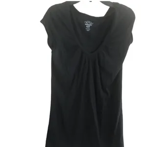 Old Navy Black Twist-Front V-Neck Short Sleeve Top thumbnail 7
