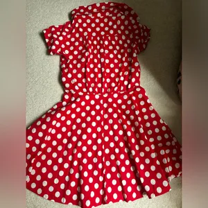 Red and White Polka Dot Dress Size M thumbnail 2