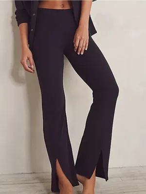 Free People FP Movement Women’s Black Pull On Split Hem Athletic Leggings Pants thumbnail 10