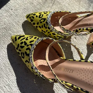 Azalea Wang Yellow Leopard Print Pumps Size 8.5 thumbnail 5
