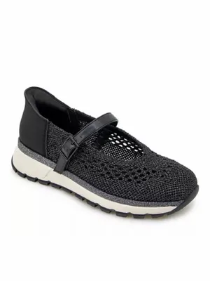 Kenneth Cole Reaction Kuerq EZ Mary Jane Sneakers in Black Knit, Size 5 thumbnail 2