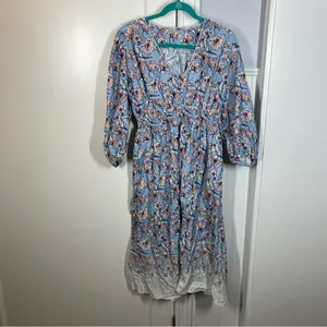 St.‎ Roche Auberon Midi Dress Size 10 Organic Cotton Coastal Beachy Vacation thumbnail 3