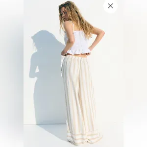 H&M Linen Blend Drawstring Pants thumbnail 3
