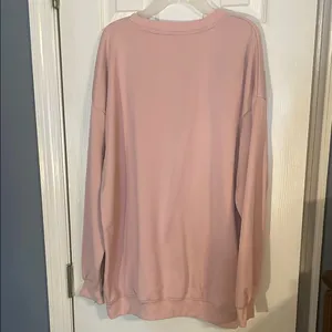 Oversized Pink Sweatshirt with Leopard Print Graphic Size XL thumbnail 3