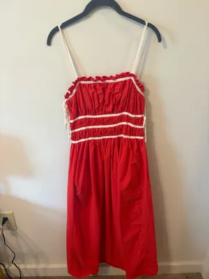 Red Maxi Dress Boutique Size M thumbnail 2